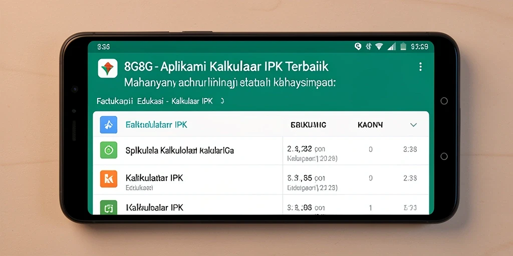Tampilan antarmuka 8G8G yang sederhana dan efektif untuk Kalkulator IPK.