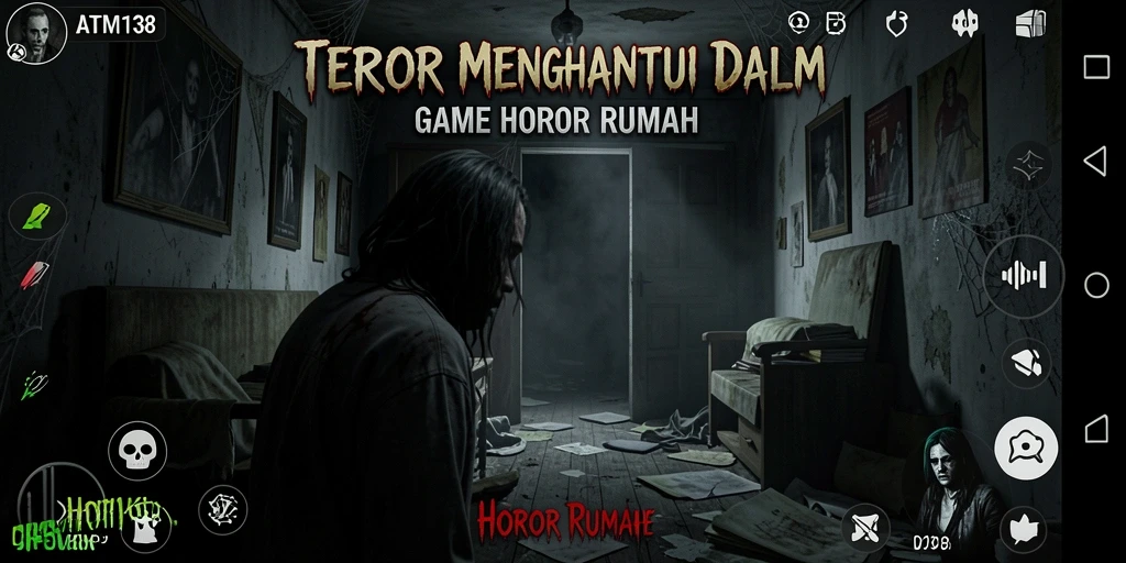 Antarmuka menakutkan dari game Horor Rumah ATM138.