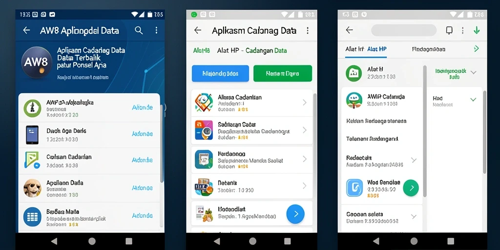 Tampilan antarmuka AW8 yang sederhana dan fungsional untuk pencadangan data.