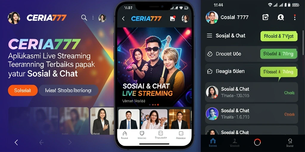 Tampilan antarmuka CERIA777 saat melakukan Live Streaming yang interaktif.