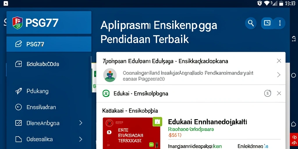 Antarmuka aplikasi PSG77 yang informatif dan menarik.