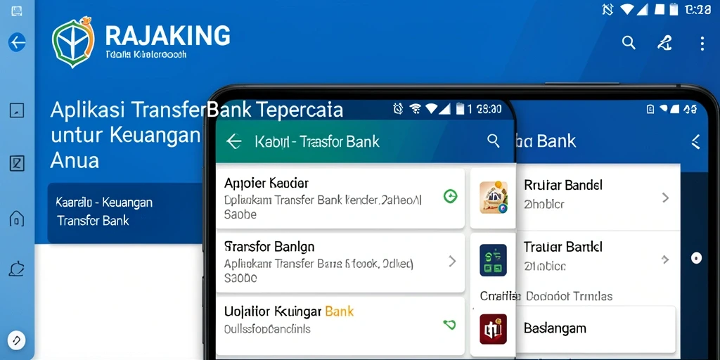 Antarmuka RAJAKING yang mudah digunakan untuk transfer bank.