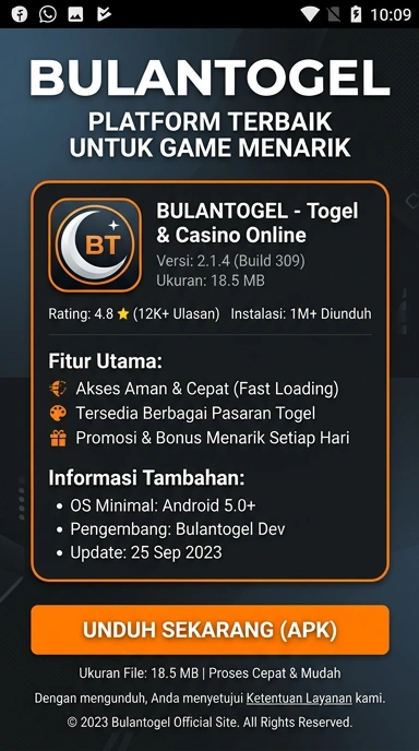 Tampilan halaman APK bulantogel